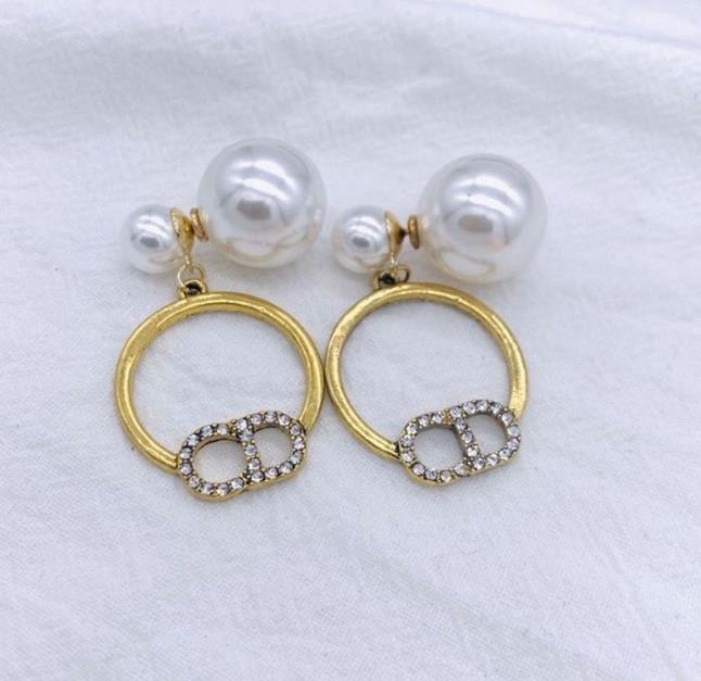 

20color Mixed 18K Gold Plated Letter Stud Brand Luxury Designers 925Silver Earring Famous Women Crystal Diamond Rhinestone Dangle Earrings Jewelry Wholesale