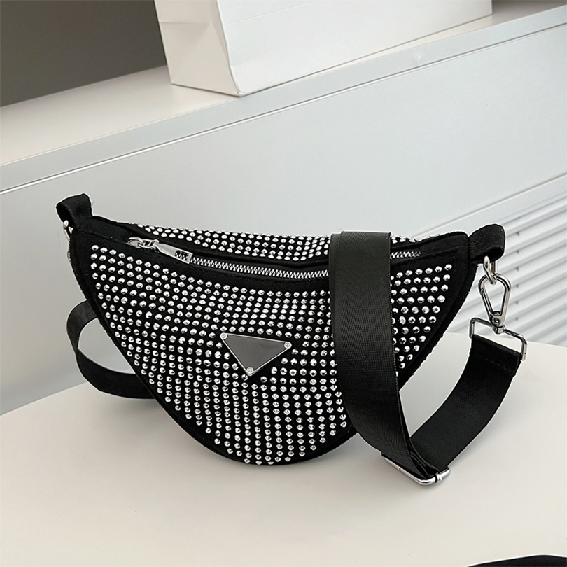 

Handbag Bags Rhinestone triangle flash Diamond Single Messenger versatile portable geometric women's factory outlet, Black5