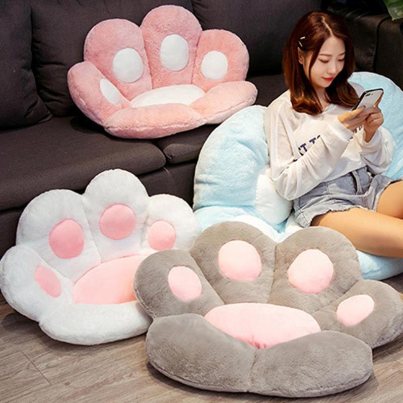 Cushion/Decorative Pillow Cartoon Cat Back Pillows Plush Chair Cushion Animal Child Seat Sofa Mat Home Indoor Floor Winter Decor Gift-image-760555745