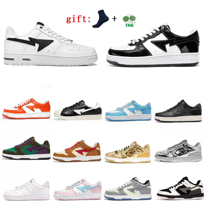 

shoes designer women bapestas Fashion Bapestas Mens Women Casual Shoes Baped SK8 Sta Sports Sneakers Union Brown Ivory Dark Purple Green White ABC Camo Pink Blue, 07