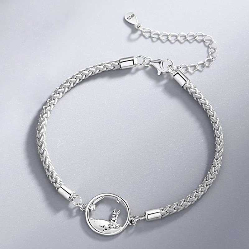 Swarovski element Original Liloch sterling silver bracelet link little prince and fox couple student simple design gift