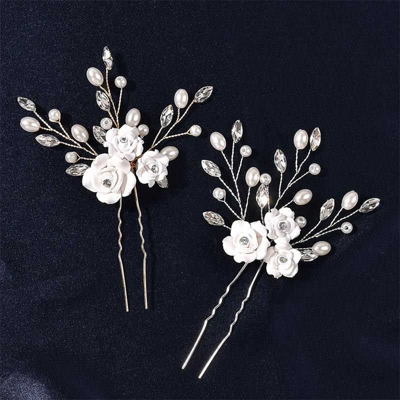 

Hair Clips & Barrettes 1pc Fashion Flower U Shaped Hairpin Women Elegant Imitation Pearls Pins Wedding Party Bridal Accessories