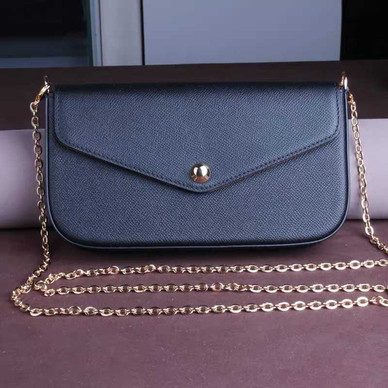 

Wholesale chain purse chain shoulder bag for women evening Bag handbag presbyopic three piece set mini messenger bag card holder purse, Brown flower black inside