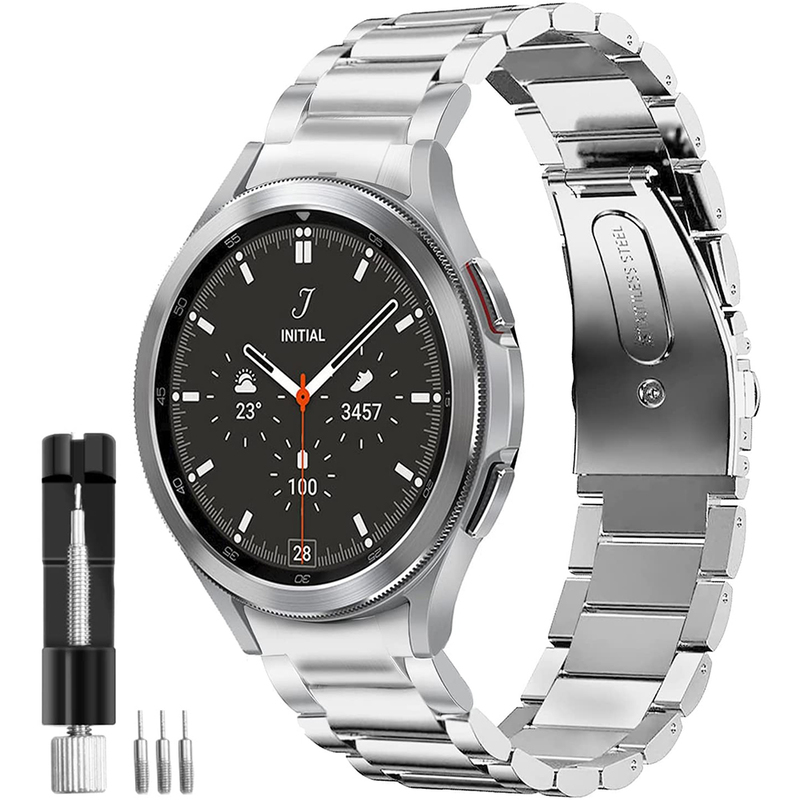 

Galaxy Watch 4 Stainless Steel Strap for Samsung Watch4 44mm 40mm Classic 46mm 42mm Wrist Band Curved End No Gaps Metal Bracelet 220811