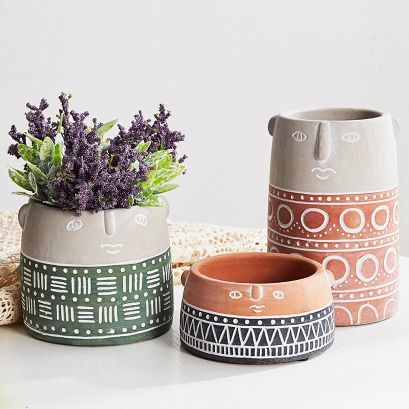

Vases Nordic Home Decoration Ceramic Vase Flower Face Design Luxury Pot