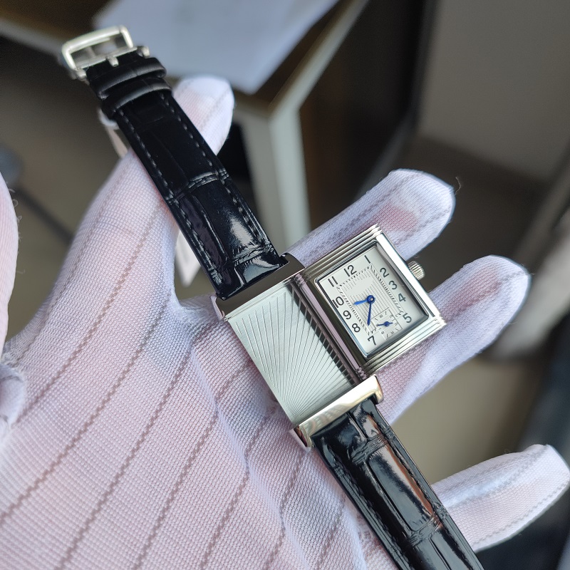 

small 23x39mm watch Reverso Ultra Thin Q2788570 Stainless Steel vintage lady Edition Quartz WOMEN WATCH top quality girl waterproof wristwatch clasp lovers gift, White