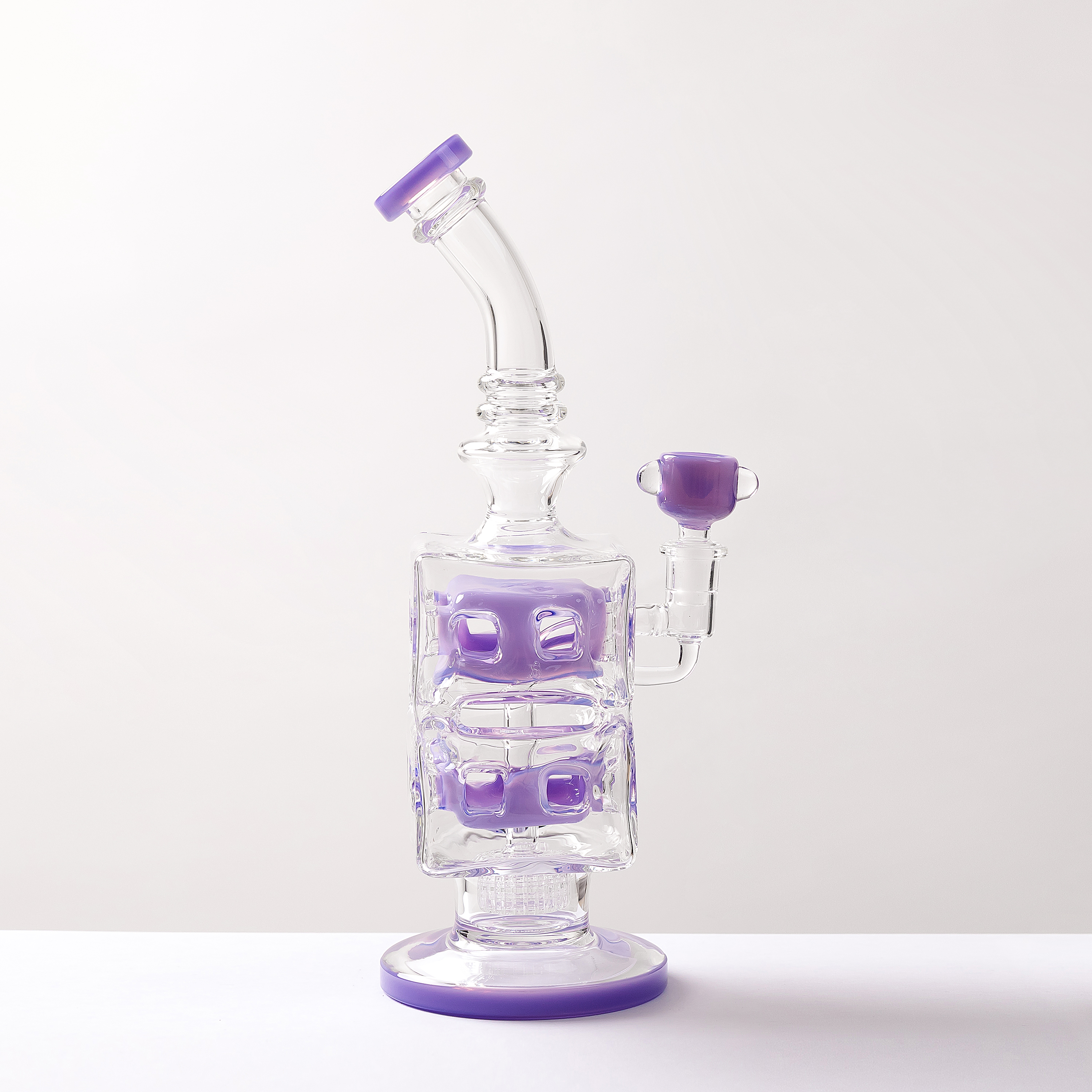 

Hookah glass bong bongs ash catcher bubbler Smoking AccessoriesMilky Purple hookahs oil rig bubbler Unique design You can customize the color Full height 12.5 inches