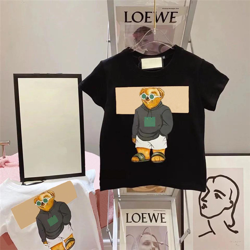 

Kids Designer Clothes Newest Baby Boys Girls T-shirt Classic Letter Pringting Short Sleeve Tops Children Summer Cotton Cartoon Pattern T-shirts 4Styles, As below