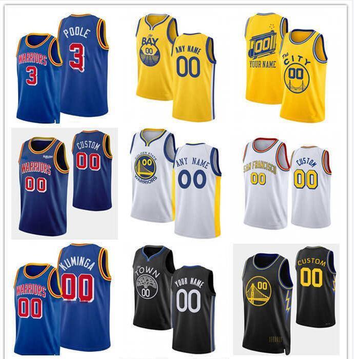 

75th Custom Mens Womens Youth Golden State''Warriors''3 Poole 32 Otto Porter 95 TJuan oscano 33 James Wiseman Basketball Jerseys, Color