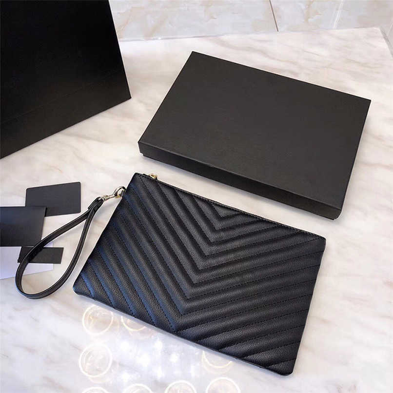 

top 3a classic wallet handbag ladies fashion clutch bag soft leather fold messenger bag fannypack handbag with box wholesale, Gold
