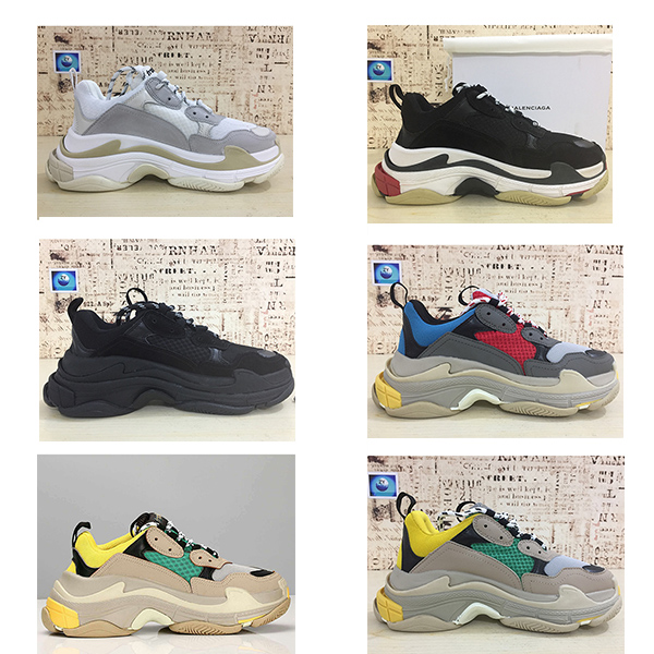 

Hot 2019 Paris Triple-S Designer Luxury Shoes Low Quality Sneakers Triple S White Black Beige Men's and Women's Shoes Casual Men's EUR 36-45, 90