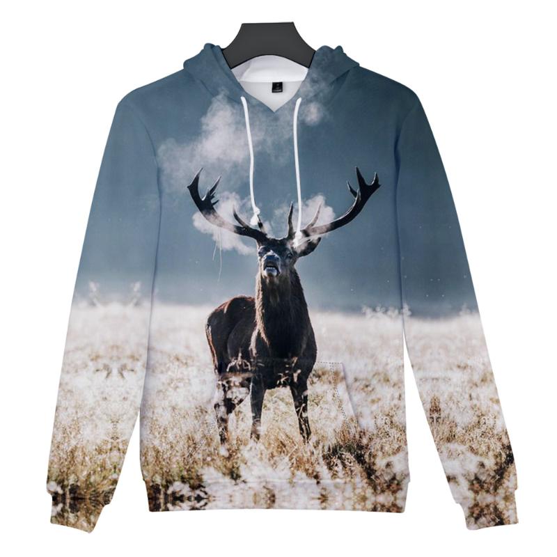 

Men's Hoodies & Sweatshirts Elk Prints Women Men Long Sleeve Hooded Casual, Hl04152