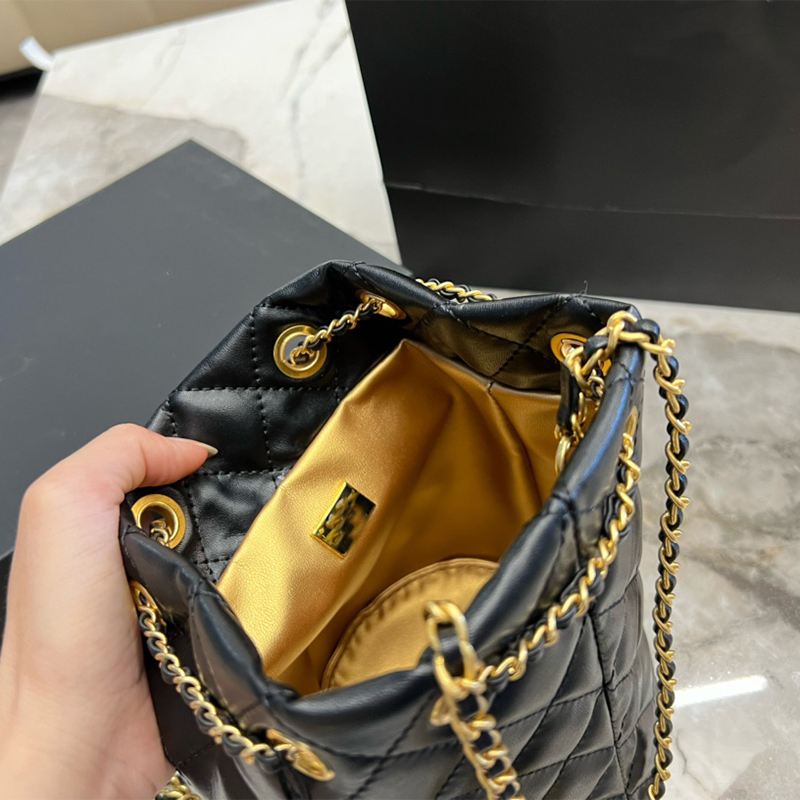 

Bucket Bag Genuine Leather Shopping Designer Bag Tote Brand Designer HandBag Female Beach Spring And Summer Shopping women Crossbody Bag, Black