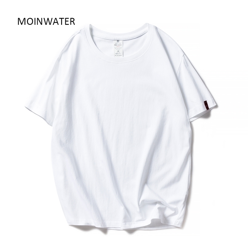 

MOINWATER Women Black White Tshirts Lady Solid Cotton Tees Short Sleeve T shirts Female Summer Tops for Woman MT1901 220402