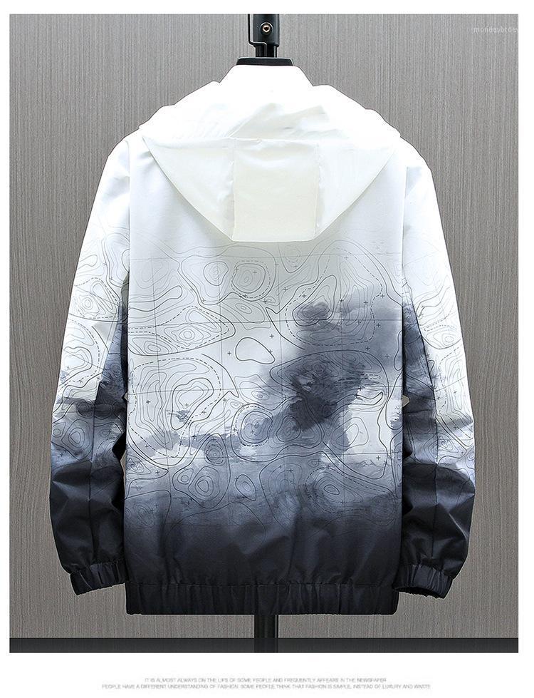 

Men's Jackets Autumn 2022 European And American Printing Zipper Hooded Thin Coat Casual Fashion -5XL