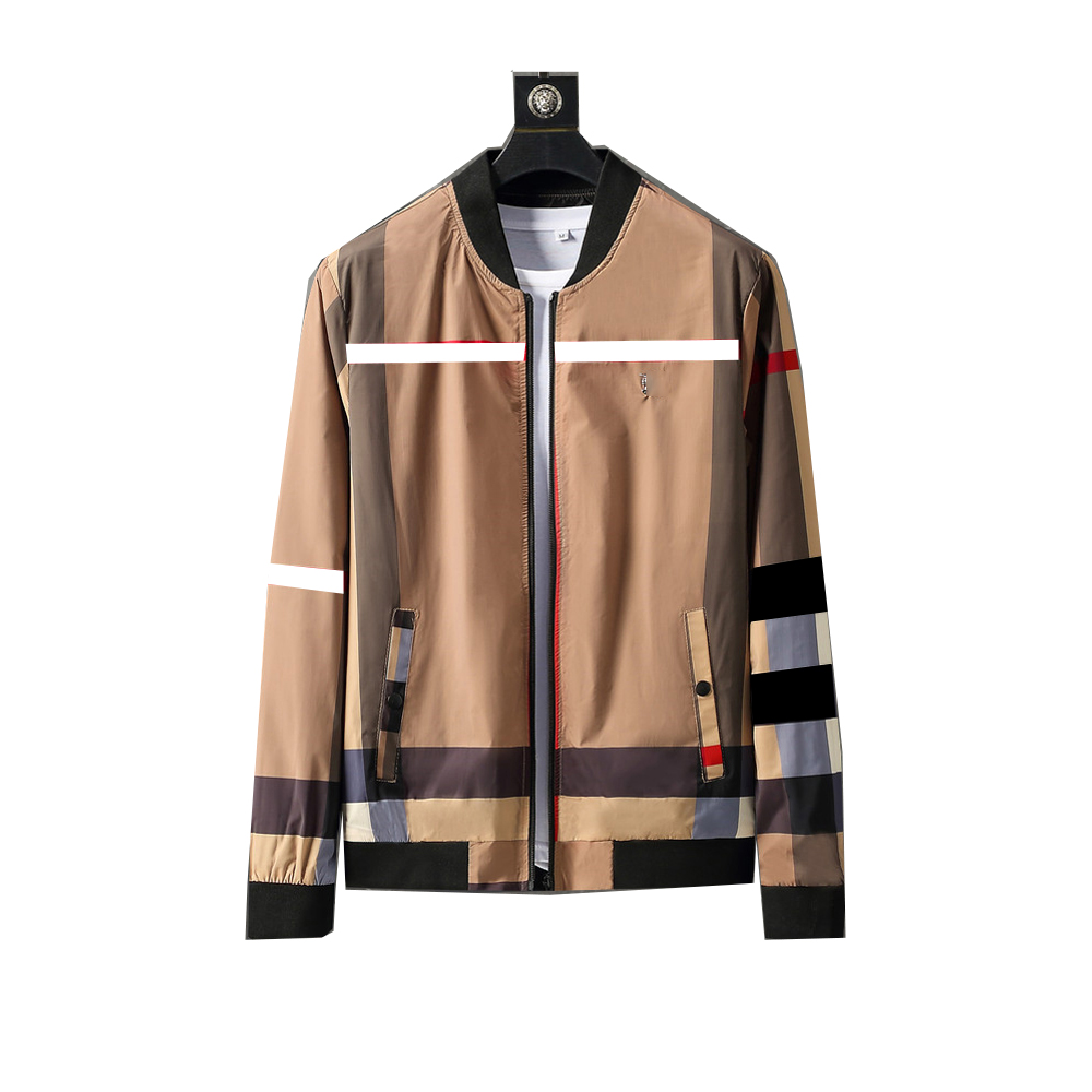 

Men's jacket classic plaid stripe zipper trench coat European and American brands in a variety of styles large size3XL 2XL, Style no. 1