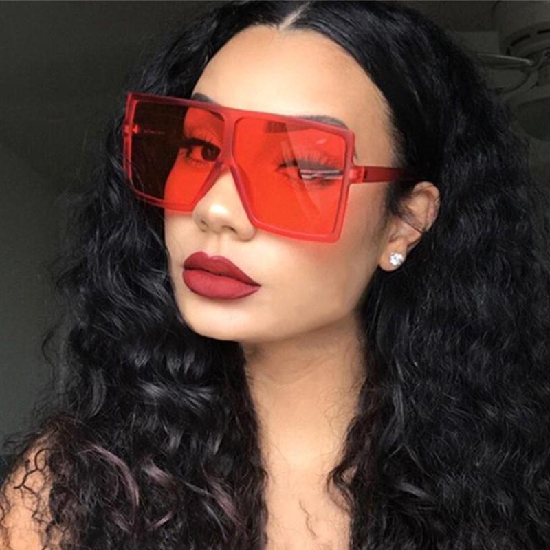 

Sunglasses Vintage Fashion Oversized Square Women Famous Designer Big Frame Sun Glasses For Female UV400
