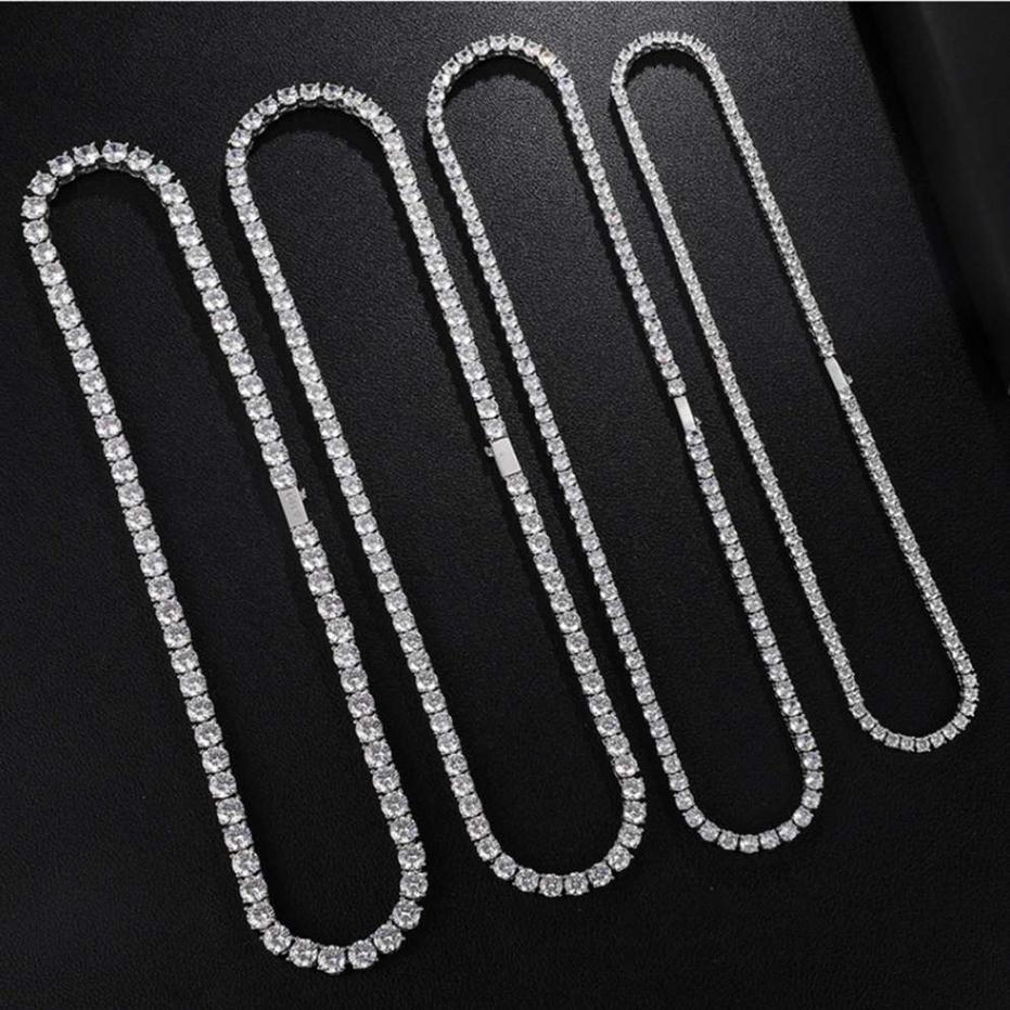 

Custom Iced Out White Gold Mossinate Diamond vvs Tennis Link Chain Mens Necklace187U