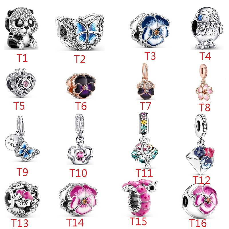 

s925 Sterling Silver Loose Beads Beaded Charm DIY Designer Flower Butterfly Original Version Pandora Bracelets Jewelry Fashion Accessories Women's Gifts