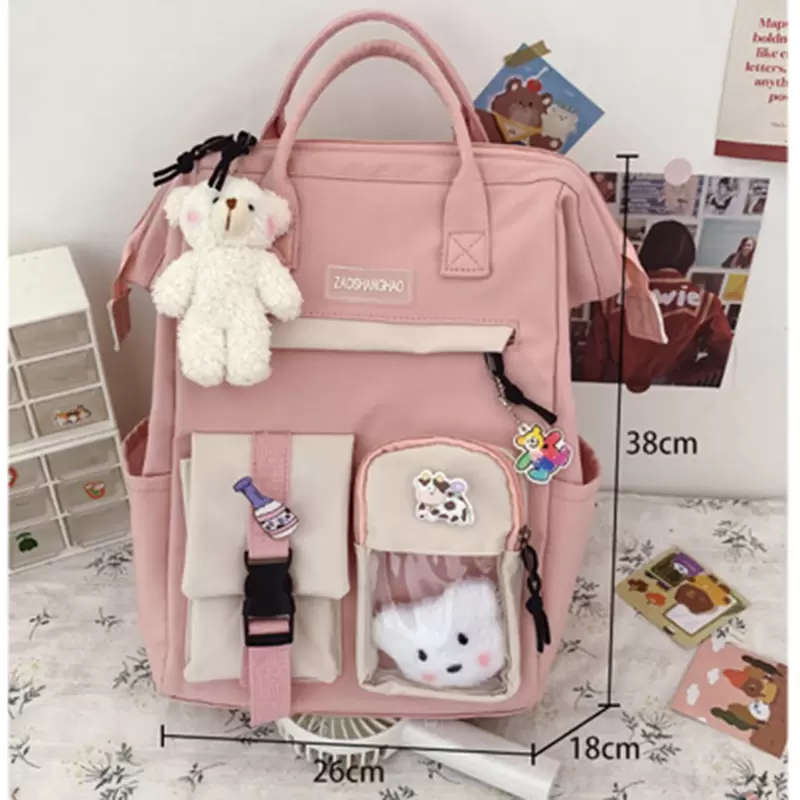 

Waist bagsWomens Backpack School Fashion Bags for Girls Travel Handbags with Short Handles Cute Korean Style Backpacks M001, Black