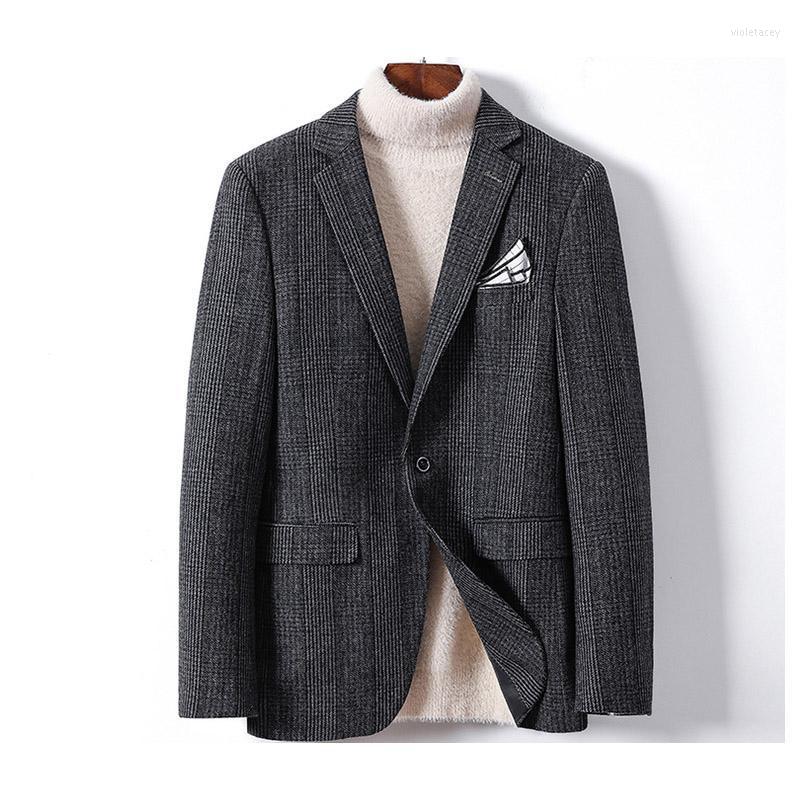 

Men's Wool & Blends Stripe Coat Short Business Suit Of Cultivate One's Morality Men Formal Meeting Large Size  - 10 Xl Viol22, Dark grey