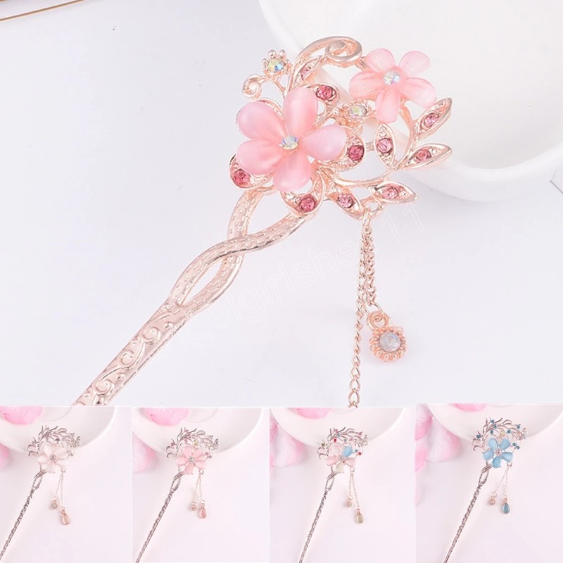 

Vintage Chinese Style Hanfu Hair Stick Women Metal Pendant Hair Chopsticks Hairpin Woman Hair Jewelry Accessories, Mixed color