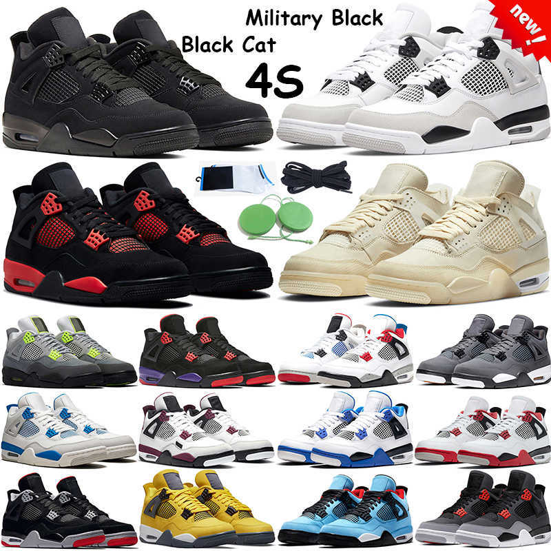 

4S Military Black Basketball Shoes Men Women Sail 4 Infrared University Blue Black Cat Fire Red Royalty Neon Dark Mocha Pine Green Outdoor, # 9