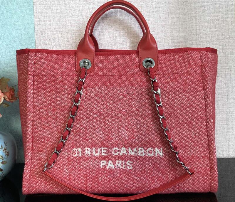 

Realfine Bags 5A A66941 38cm Red Color Maxi Shopping Handbags Lambskin Leather Purse For Women Gold/Silver-Tone Metal Hardware Come with Dust Bag, A66941 38cm 5a_8