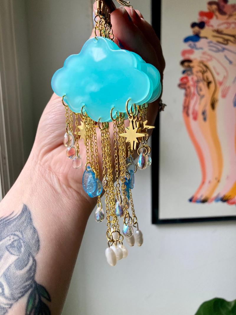 

Dangle & Chandelier The Golden Aqua Cloud Earring 1 PairDangle