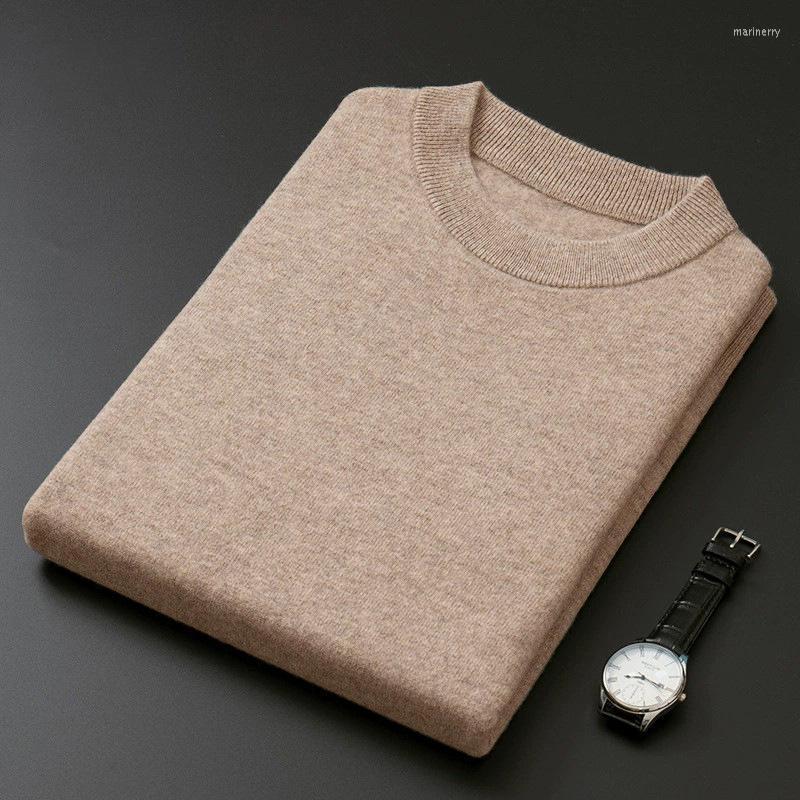 

Men's Sweaters Classic Round Neck Pullover Men Sweater 2022 Autumn Winter Cashmere Cotton Blended Warm All-match Knitted Jumper Pull HommeMe, Burgundy