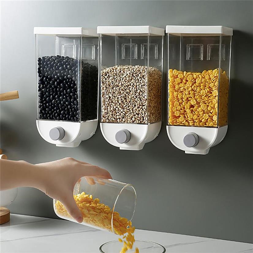 

Grain Storage Box 1000/1500 ML Wall Mount Cereal Food Storage Container Kitchen Cereal Rice Bean Sealed Can Oatmeal Dispenser2499