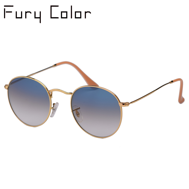 

Real Glass Lens UV400 Retro Round Sun Glasses Sunglasses Men Women Luxury Designer Brand Feminine De Sol 3447