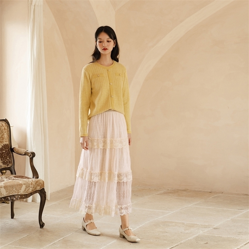 

INMAN Autumn Arrival Elegant Temperament Round Collar Weave Fresh Temperament Sweater 201203, Light blue