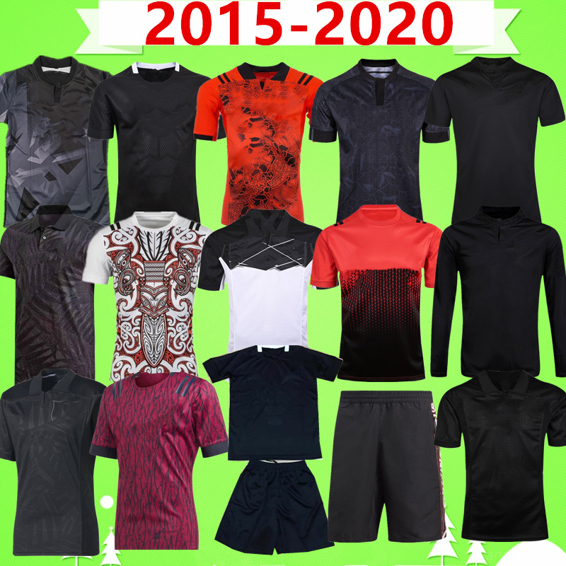 2015 2020 All Rugby League Jersey Shorts Polo à manches longues Veste de couleur noire à sept côtés à sweat à sweat de formation spécial à la mai