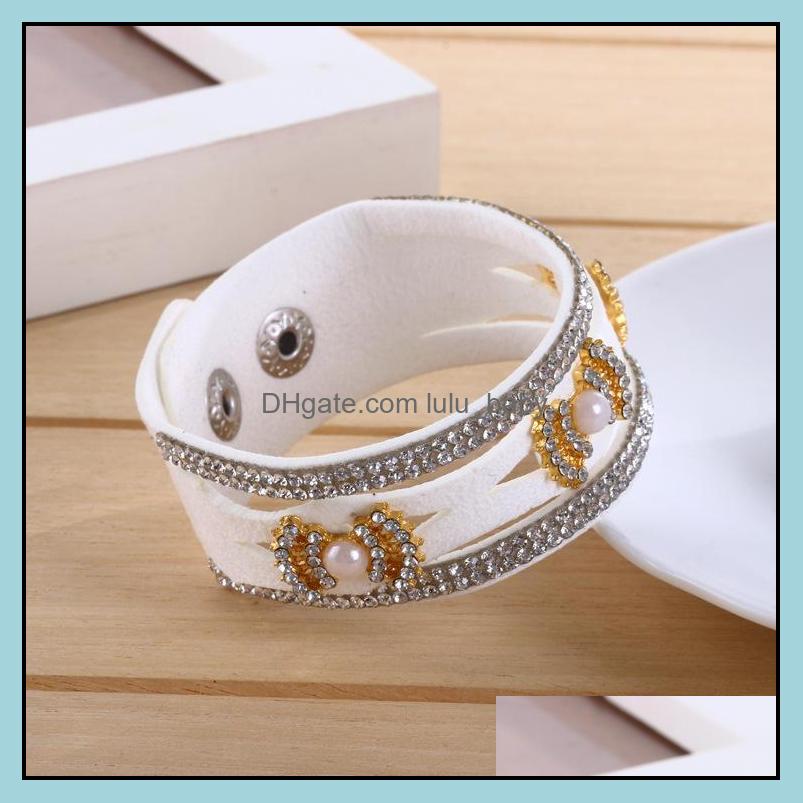 

Charm Bracelets Charms Unisex Jewelry Double Bangles Brown Fashion Leather Cuff Bracelet Drop Delivery 2021 Baby Dhv2I
