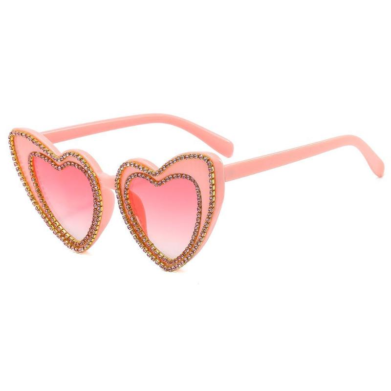 

Sunglasses Love Heart Diamond Women Men Shinny Heart-Shaped Sun Glasses Ladies Retro Hip Hop Summer Driving GogglesSunglasses