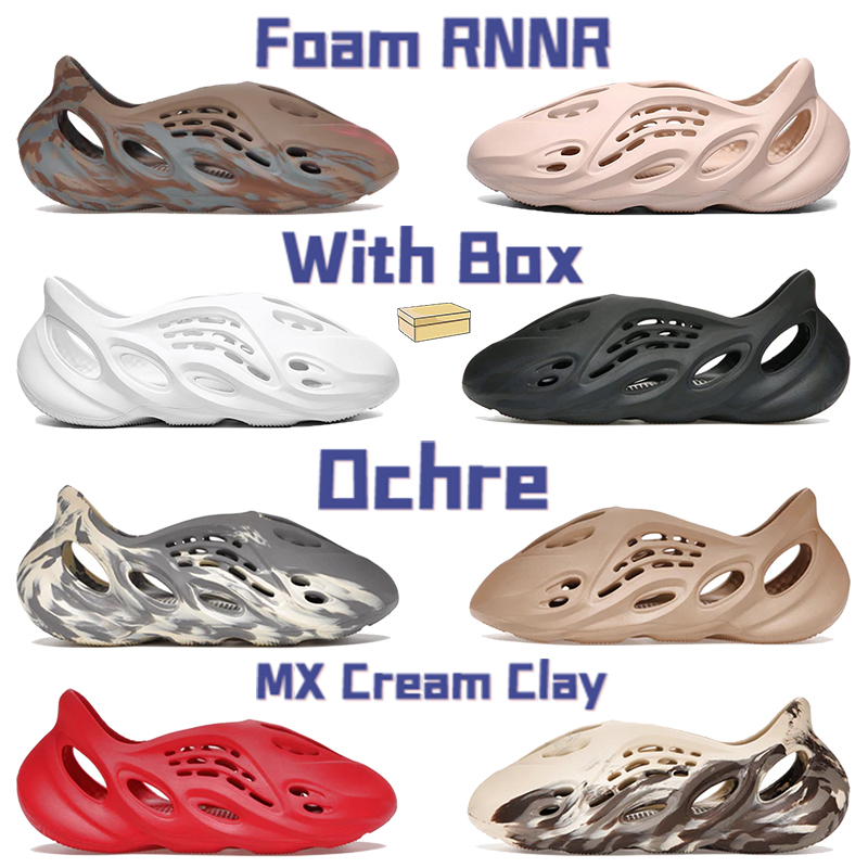 

With Box Foam RNNR Sandals Men Women Slides Ochre MX Cream Clay Mineral Blue MXT Moon Gray Bone White Ararat Triple Black Vermillion Slippers, Bubble wrap packaging
