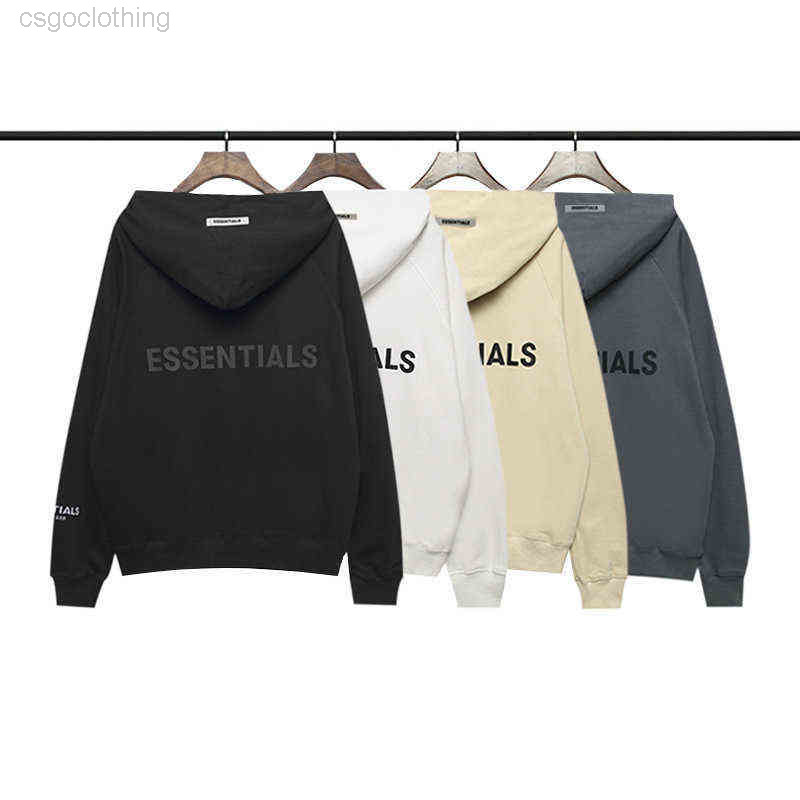 Sweats à capuche pour hommes Sweats Sweats Free Frais brouillard Double de Dieu Essentials Couple de cardigan à fermeture éclair adhésif réfléchi