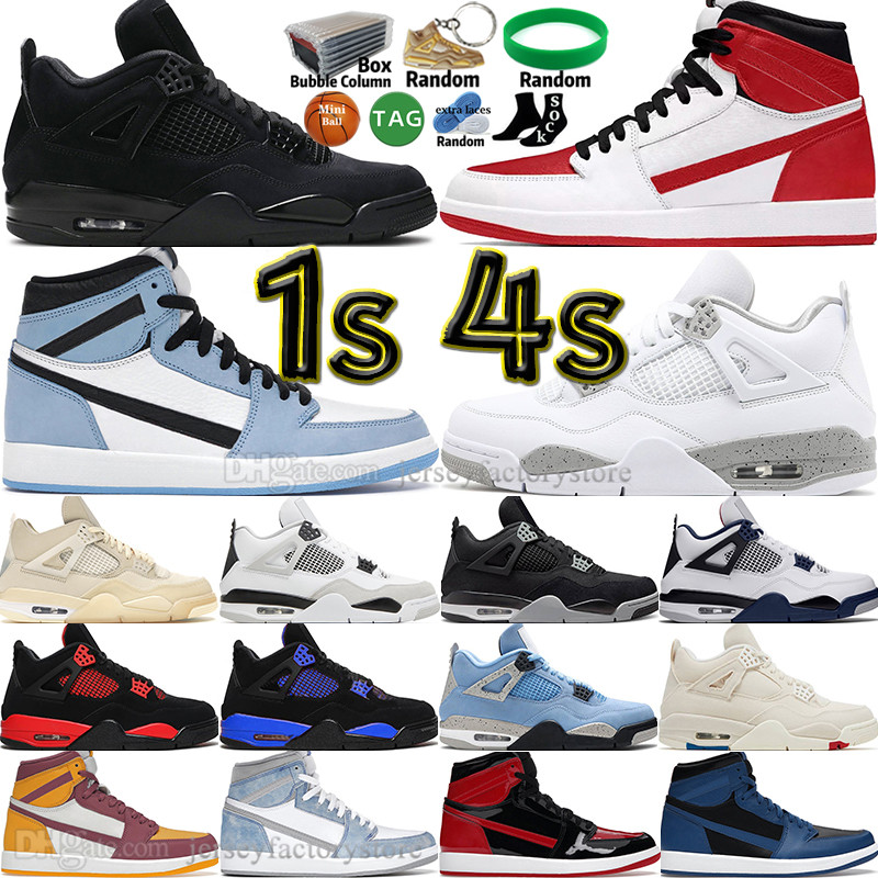 

Black Cat White Oreo Sail Military 4 4s Mens Basketball Shoes 1 1s University Blue Chill Heritage Patent Bred UNC Fire Red Thunder Men Sports Women Sneakers Trainers