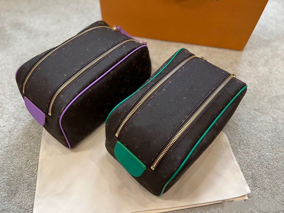 Women Luxury Purses Cosmetic Bags Famous 2-piece Makeup Pouch Travel Shell Toiletry Bag Ladies Clutch Wallets Printed Flowers Letters top quality
