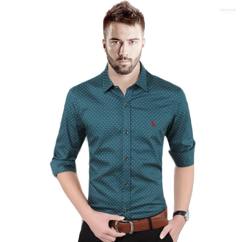 

Men's Dress Shirts Reserved Aramy Embroidery Bird Floral Men's Shirt Long Sleeve Business Formal Casual Streetwear Social ShirtMen's Eld, 207-bai