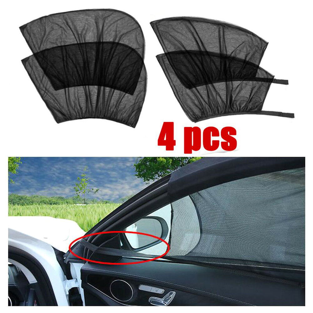 

New 4pcs Car Front&Rear Side Window Sun Visor Shade Mesh Cover Insulation Anti-mosquito Fabric Shield UV Protector Sunshade Curtain