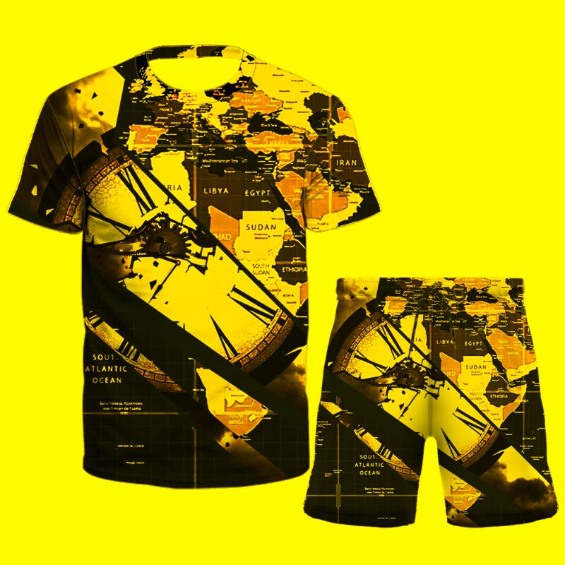 

Men's Tracksuits Men's T-shirts Summer 3d Map Print Vintage Top Hip Hop Rock Streetwear O-neck Short Sleeve Tee Oversized T Shirt Clothe, Dyp-2804