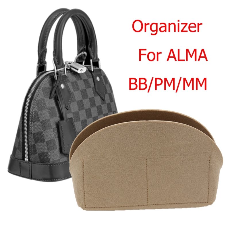 

For Alma BB bag Insert Organizer Makeup Small Handbag Organize Inner Purse Portable Cosmetic bing Shell bag organizer Christmas 220526, Alma pm red
