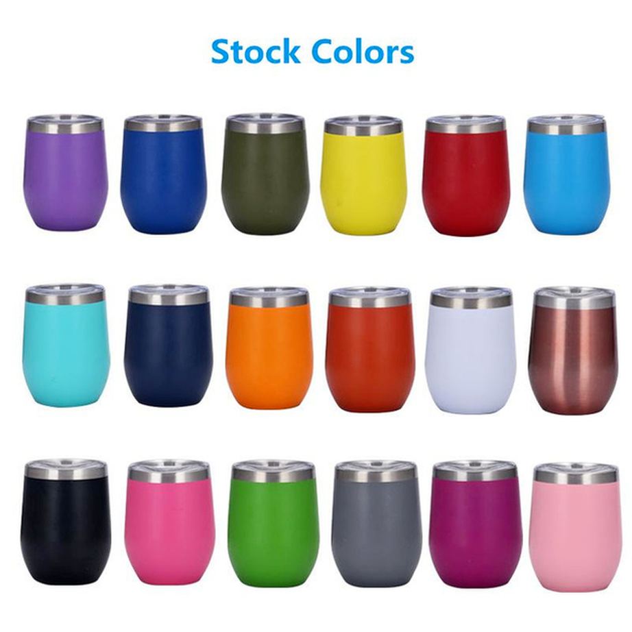 

12oz Stainless Steel Water Mug Wine glass Powder Coated Coffee Mugs Double Layer Insulated Beer Cup Drinkware C0421, Multi-color