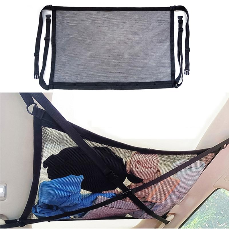 

Car Organizer Interior Ceiling Storage Net Adjustable Band Pocket