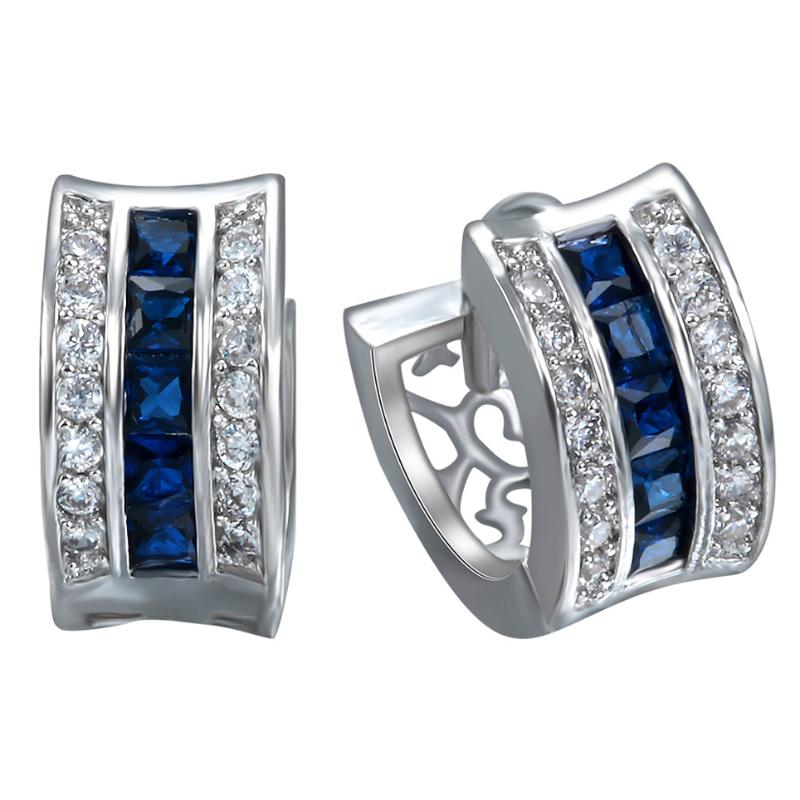 

Dangle & Chandelier Hainon Fashion Red Blue Green Zircon Silver Color Earrings Summer Product Jewelry For Women Wedding Party Gift