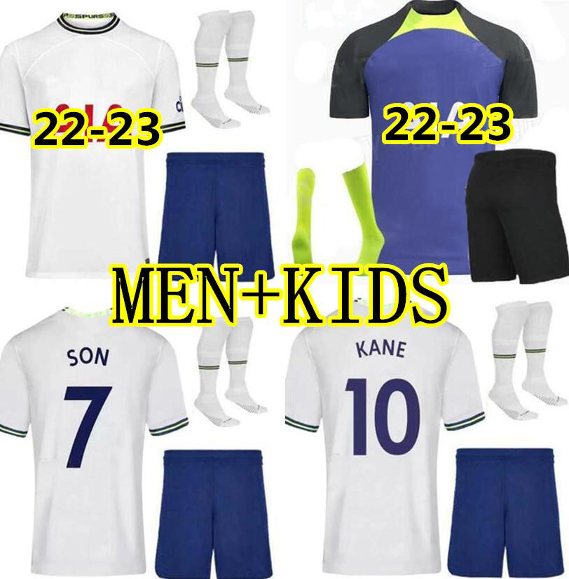 

Adult Kids Kit with socks 22 23 KANE SON KULUSEVSKI Soccer Jerseys HOJBJERG 2022 2023 LUCAS DELE Third 3rd Tottenham Football kit shirt BRYAN, 22/23 home