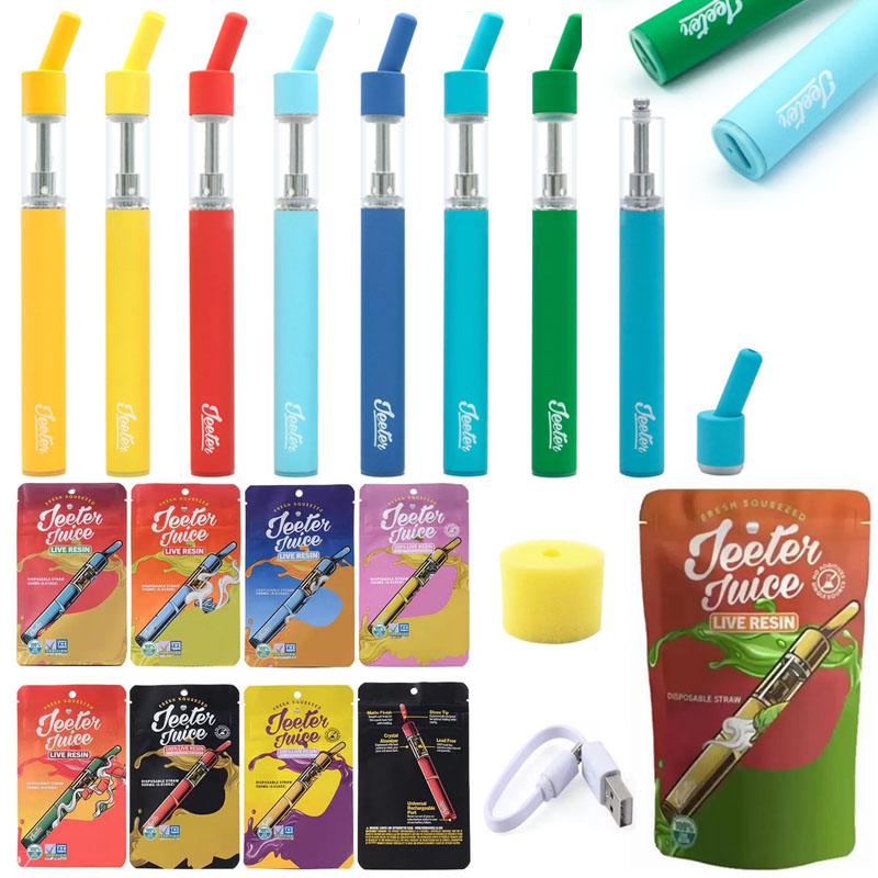 

JEETER Juice Live Resin Disposable Vape Pen Kits With 10 Strains Packagings 0.5ml 1.0ml Empty Cartridges 320mAh Rechargeable Battery Colorful Slim Pen, Multi