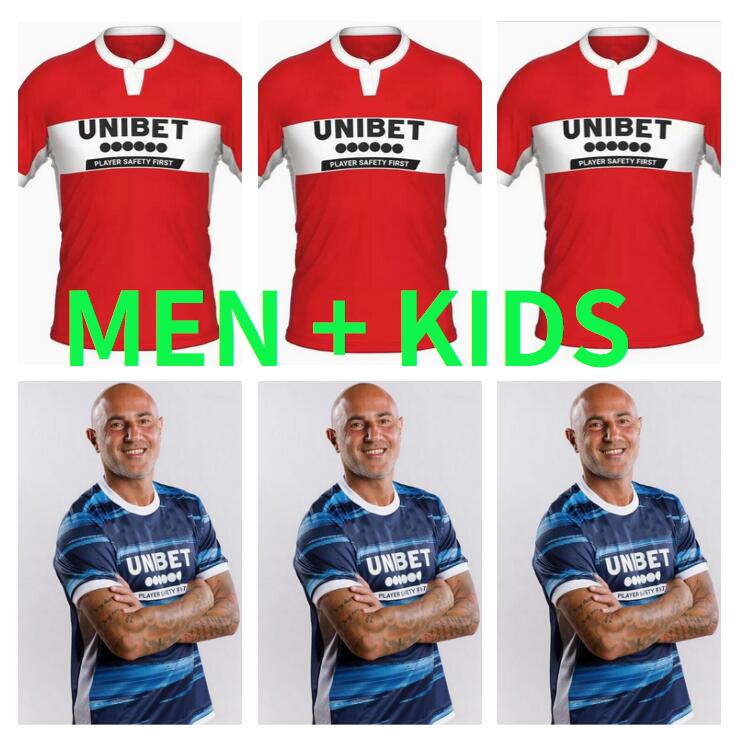 2022 2023 Jerseys de football Middlesbrough Ashley Michael Fletcher Flint Wing Assombalonga Akpom 23 23 Home Men Kits Kits Full Fotant Football S
